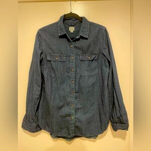 Dark blue denim shirt. Soft & comfortable.